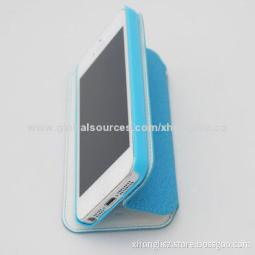 PU leather mobile phone cases for iPhone, different viewing angle stand design